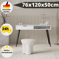 Desk White Computer Table Matt with Drawers Office Table 120cm Table
