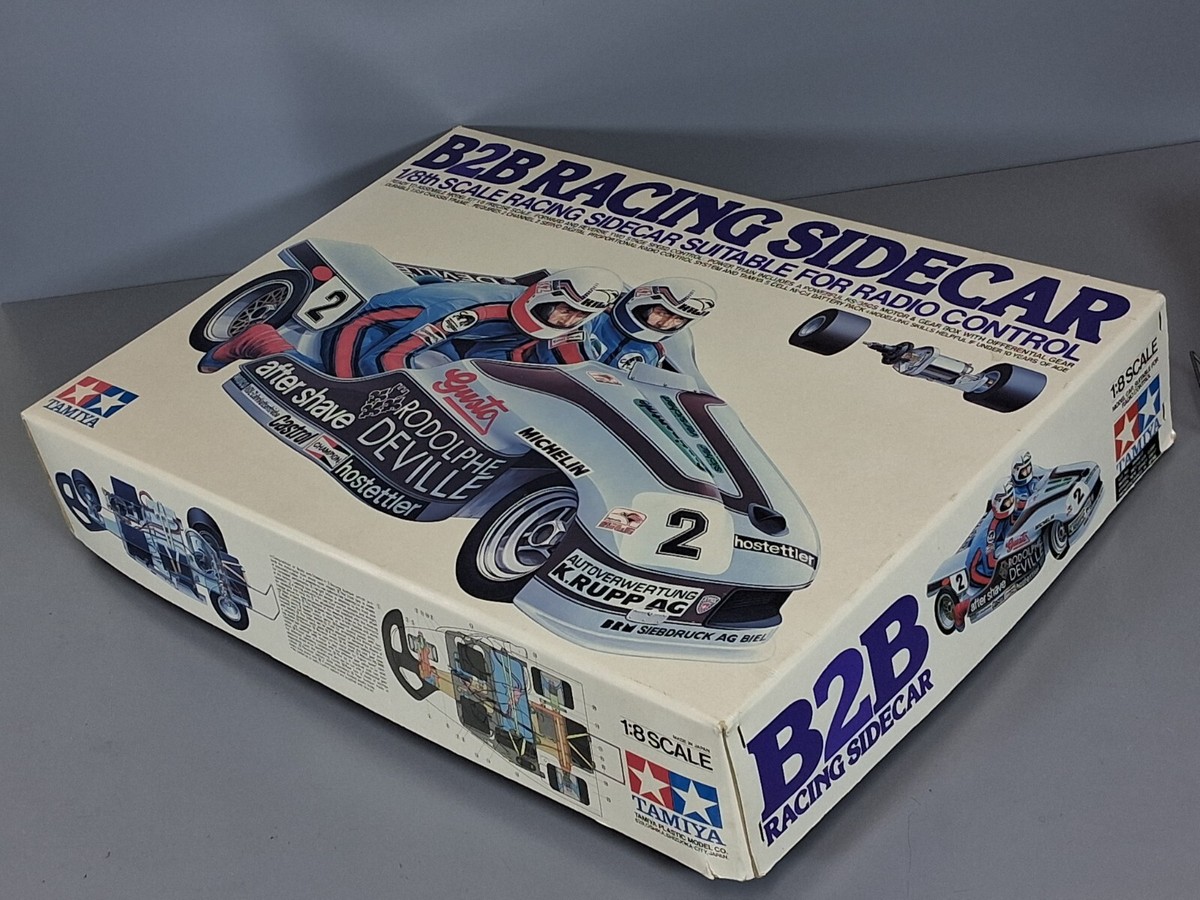 Vintage Built Tamiya R/C 1/8 B2B Racing Sidecar Display with Box