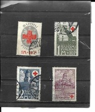 4 FINLAND SEMI-POSTAL STAMPS #B1//B11(SCOTT)CANC 2020 CAT VALUE $84