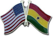 USA American Ghana Friendship Flag Bike Motorcycle Hat Cap lapel Pin 