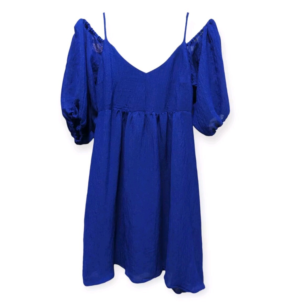 blue open shoulder dress Perla Off Shoulder Dress main image 0