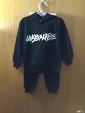 NWOT Kids Hoodie And Pants, Jogging Set, Sweatsuit, Black - Size 100 3t/4t