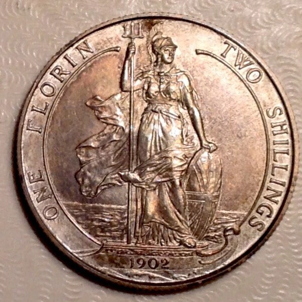 ~ 1902 Great Britain Edward VII Matte Proof Silver Florin  - Image 4 of 4