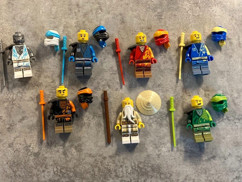 Lot of 7 LEGO Ninjago Core Minifigures Wu, Lloyd, Cole, Nya, Zane, Kai, Jay NEW - Image 2 of 3