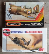 2 KITS 1/72 BREWSTER BUFFALO MATCHBOX + COMMONWEALTH CA 13 BOOMERANG AIRFIX 