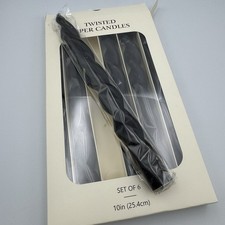 Candlesticks Spiral Taper Candle 6 pcs BLACK Candle Sticks Short Twisted Candle
