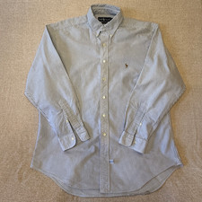 Ralph Lauren Yarmouth Blue & White Striped Button Down Shirt Men's Size 16 (34)