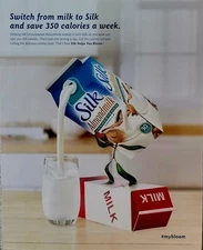 2014 Silk Almondmilk Print Ad - Unsweetened Vanilla Andromorphic Almond Nut