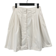 Banana Republic Skirt Size 4 White Pleated A Line Cotton Pockets