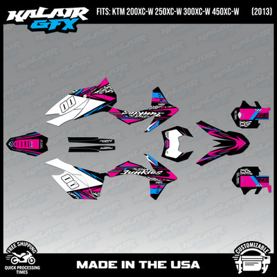 Graphics Kit for KTM 200XC-W 250XC-W 300XC-W 450XC-W (2013) Rugged-Magenta