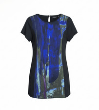 Simply Vera Vera Wang NWT Autumn Romance Abstract Shift Dress Black Blue Sz 1X