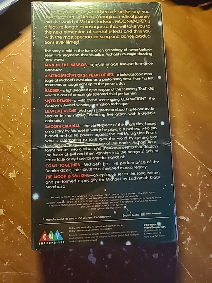 Michael Jackson - Moonwalker (VHS, 1988) | NEW FACTORY SEALED - Image 2 of 4