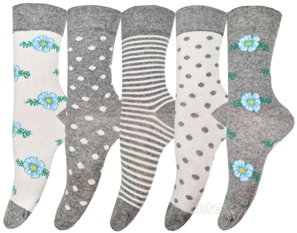 BAKIS TEXTIL-IMPORT-EXPORT 5-30 Paar Damen Diabetikersocken Gesundheitssocken ohne Gummi Baumwolle Gr.35-42