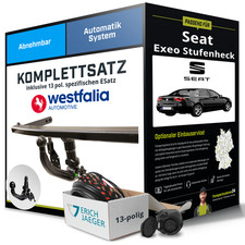Für SEAT Exeo Stufenheck Typ 3R2 Anhängerkupplung abnehmbar +eSatz 13pol 09- PKW