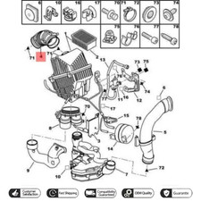 Per Citroen C4 Peugeot 206 307 2.0 Benzina Tubo Filtro Aria OEM 1434.37