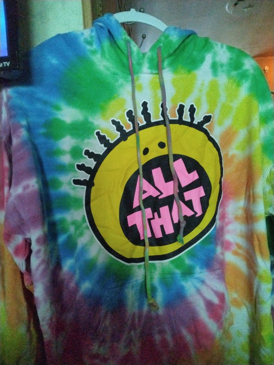 Nickelodeon All That Jacket Large Rainbow Tie Dye Hoodie View 2
