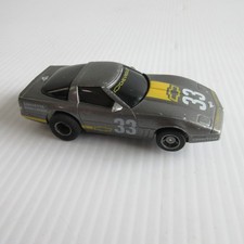 VTG RUNS TYCO Chevy Corvette Gray/Silver/Yellow 33 HO Slot Car WD12-7A 