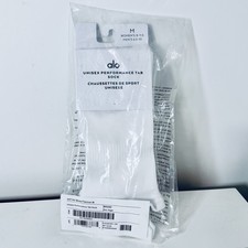 alo Unisex Performance Tab Socks White/Titinium Women's 8-11.5 Mens 6.5-10 NEW 