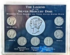 LEGEND OF THE 90% SILVER MERCURY DIME SET  7 COIN LOT  4 DECADES  3 US MINTS