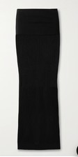 SKIMS Sheer Knit Foldover Long Skirt - Onyx size XL Brand New With Tags