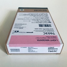 8/2025 Genuine Epson T603C00 Light Magenta Ink 220ml Stylus Pro 7800 9800 T603C