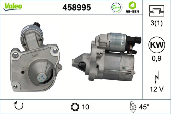 Valeo Anlasser Starter 0.9 Kw FüR Opel Corsa F Crossland X 1.2 Peugeot 208 2008-image