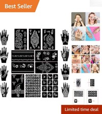 18 Sheets Henna Stencils - Perfect for Bridal Mehndi  Summer Festivals