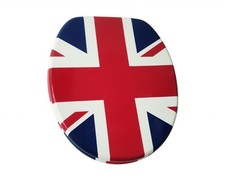 Union Jack Soft Close Toilet Seat Supplied With Top & Bottom Fix Bolts Duraplast