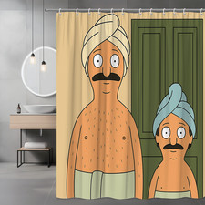 Funny Shower Curtain for Kids, Cartoon Design, Waterproof Fabric