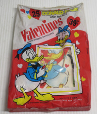 Sealed Pack of 25 Vtg Donald Duck Disney Valentines Luster Brite Made In USA H1 Sealed Pack of 25 Vtg Donald Duck Disney Valentines Luster Brite Made In USA H1