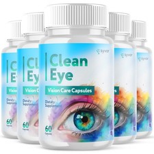  5 Pack Clean Eye Advanced Support For Healthy Eye Vision CleanEye 300 Capsules