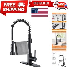 Enhanced Dual-Mode Pull Out Kitchen Faucet - Stylish 360 Swivel in Matte Black