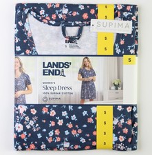 Lands' End Women's Sleep Dress, 100% SUPIMA COTTON, Sizes S M XL