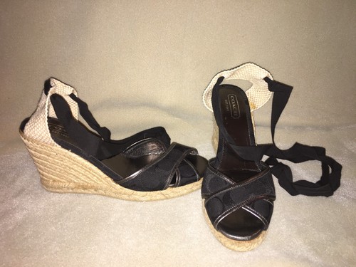 coach black platform sandals