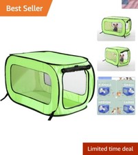 Elegant 32.5" Collapsible Travel Kennel for Dogs, Cats, and Small Pets - Green