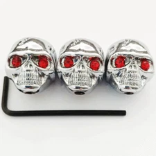 Skull Head Volume Tone Speed Control Knob for Electric Guitar Bass Chrome 3 Pcs 