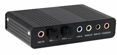USB 6-Channel Surround Sound Converter With 5.1 Surround + Optical Audio Out