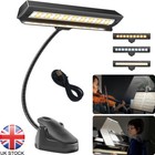 19 LED Music Stand Light Clip On Reading Light Bed Table Desk Lamp Rechargeable