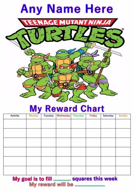 Ninja Turtle Potty Training Chart