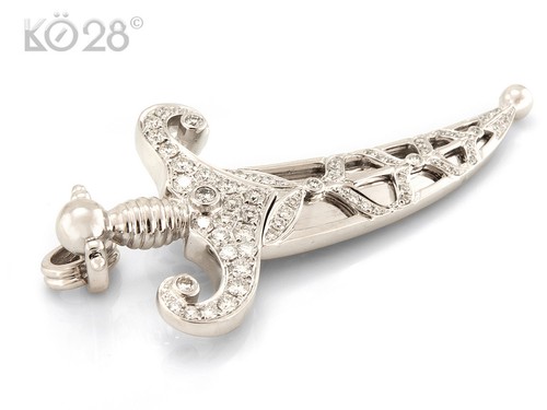 Anhänger Dolch in 750/- Weißgold 18k mit 76 Brillanten 1,09 ct. by Menze (20062) - Bild 3 von 7