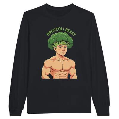 Broccoli - Unisex Langarm-T-Shirt Schwarz
