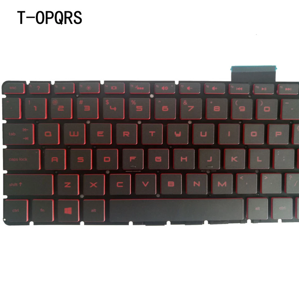 Nuevo Teclado HP Omen 15-AX000 15-AX100 15-AX200 15-AX033DX Rojo Retroiluminado EE. UU. Negro Foto 4 de 4