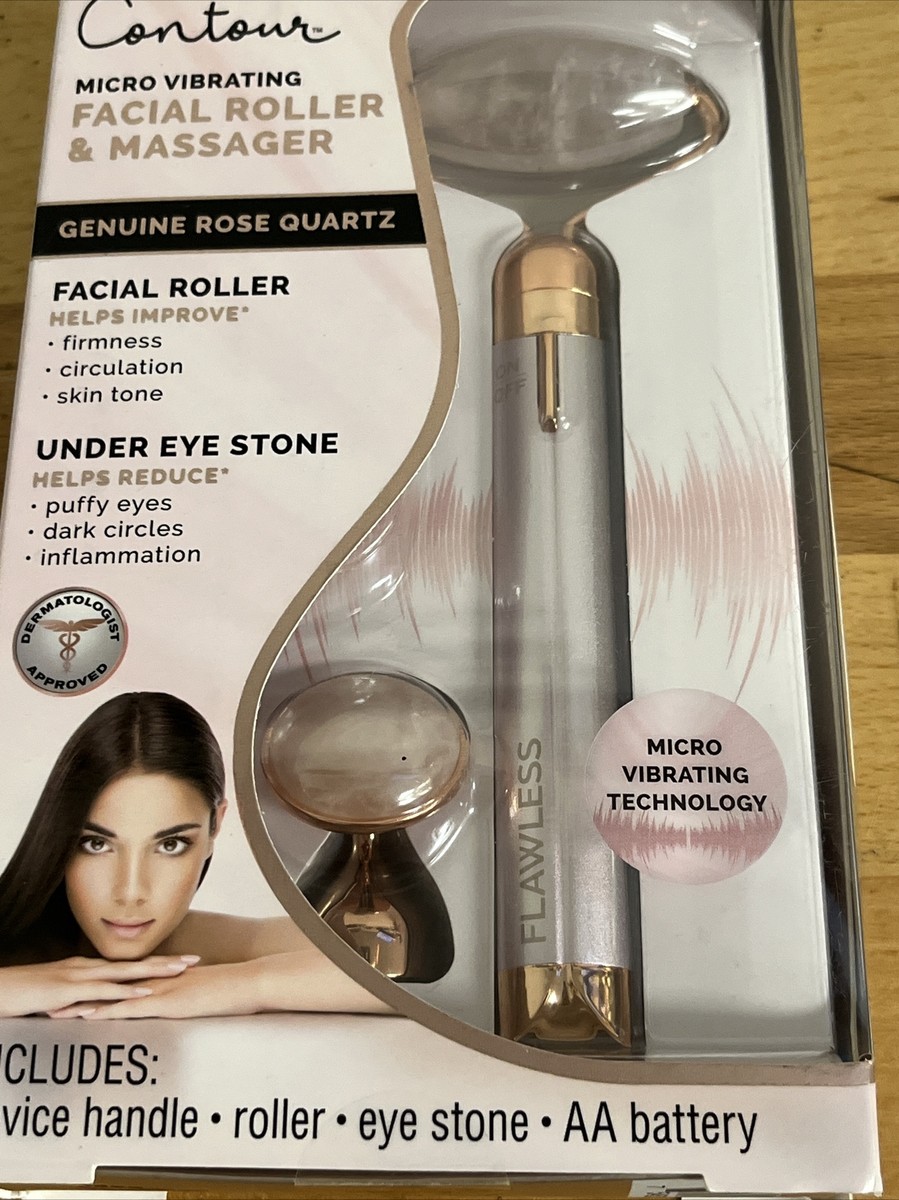 Finishing Touch - Flawless Contour Vibrating Facial Roller/Massager -Rose Quartz Finishing Touch - Flawless Contour Vibrating Facial Roller/Massager -Rose Quartz
