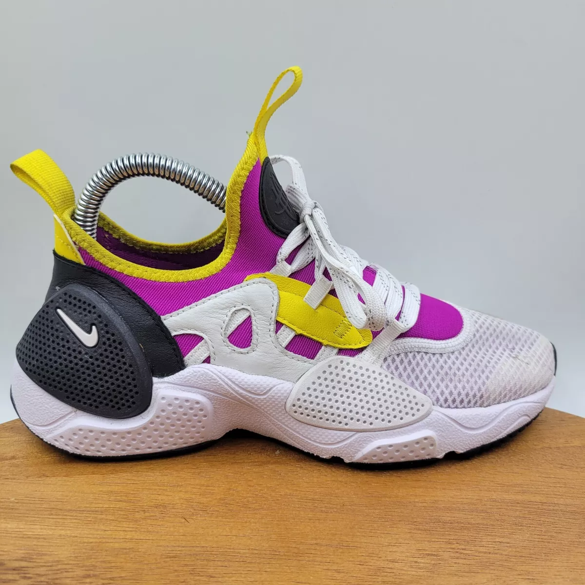 Wissen waarom Brawl Nike Huarache Edge Shoes Women&#039;s 5.5 White Black Yellow Pink Running  Sneakers | eBay