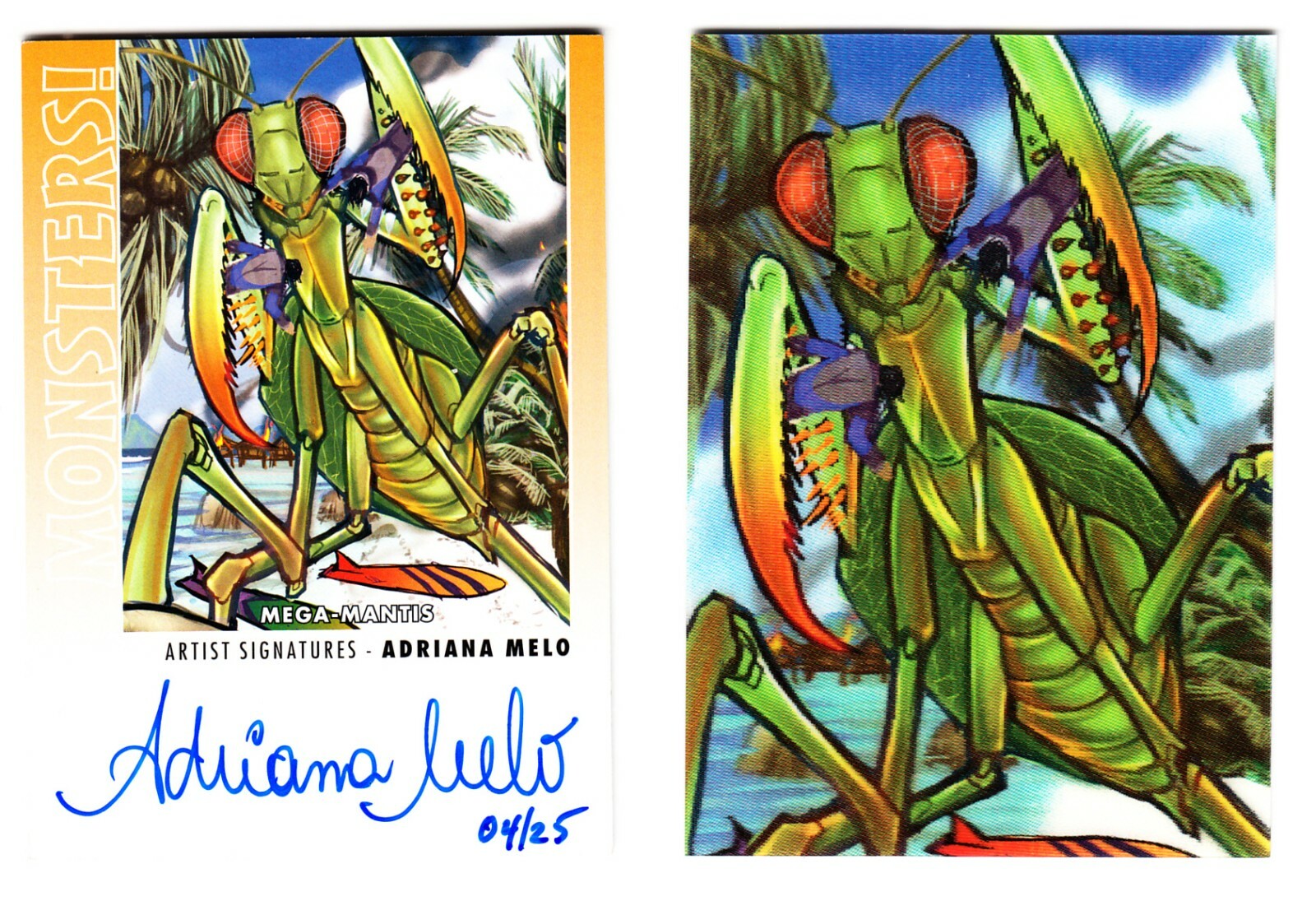 Goodwin Champions Monsters 2014 Mega-Mantis lenticular AND autograph M51