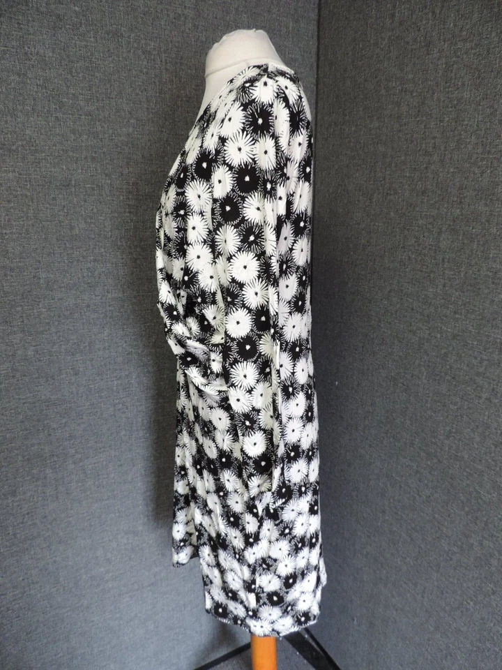 Uttam Boutique Kleid Blumenmuster schwarz/weiß UK 14 LN026 GG 01 - Bild 3 von 4