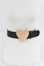 WOMEN Hammered Heart Shape Buckle Belt. (DC179171D)