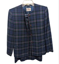 PENDLETON Womens Skirt Suit Size 8 Petite Plaid 100 Virgin Wool Made in USA