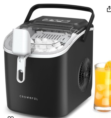 Ice Maker Countertop, Portable Self-Cleaning Ice Maker Machine with Handle, S...