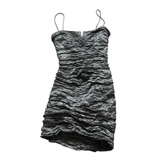 Nicole Miller Collection Ruched Grey Spaghetti Strap Dress Size 6